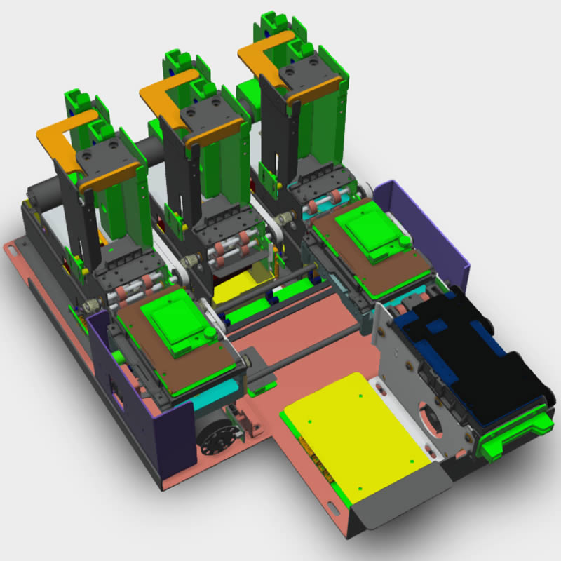 MTK-F32X3 Triple Tray Card Dispenser - 3D view